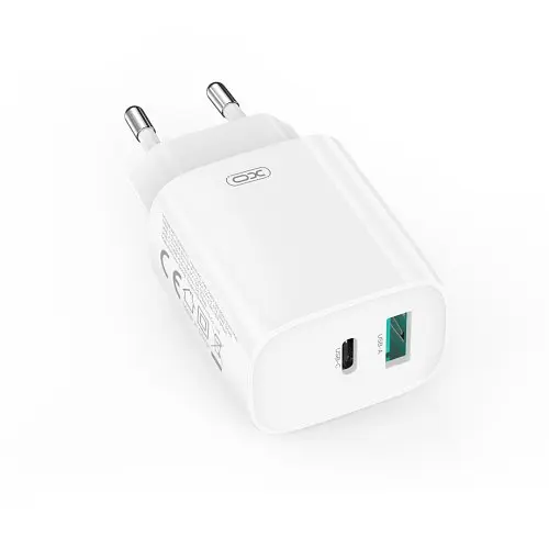 Мережевий зарядний пристрій XO CE29 20W 1USB-A+1USB-C Fast Charger with TYPE-C cable (NB-Q231A) Білий - фото 1