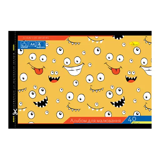 Альбом для рисования Апельсин АП-0305-13, 40 листов, скоба с перфорацией, А4 - фото 1