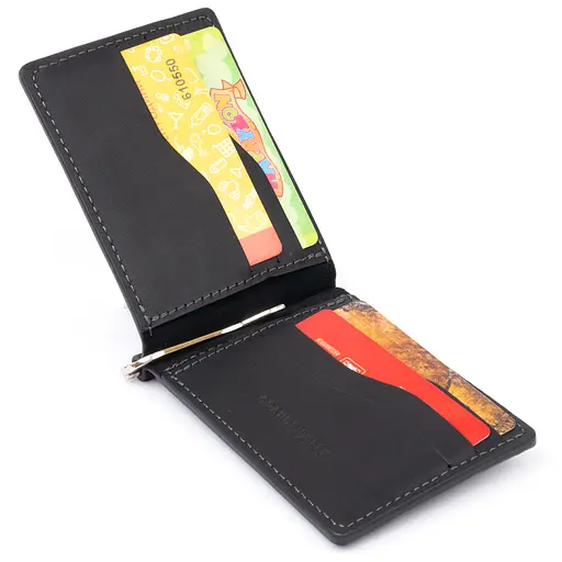 Мужской кожаный кошелек Grande Pelle 12х8х1 см acs0014769 - фото 4