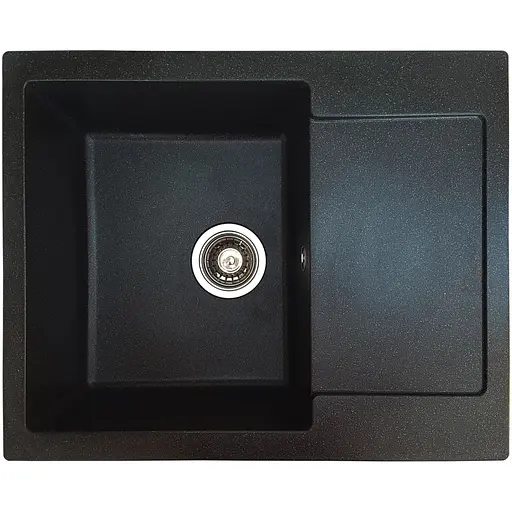 Гранітна кухонна мийка Romzha Janta 62 Antracit (902) з крилом - фото 1