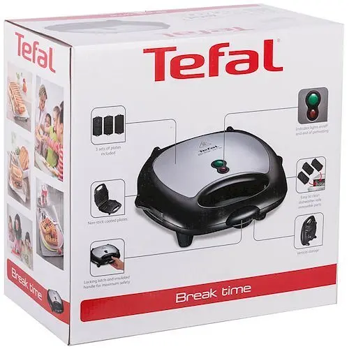 Мультимейкер Tefal Break time Break time 700 Вт комплект 3 пластины тефлон пластик черно-серебристый - фото 8