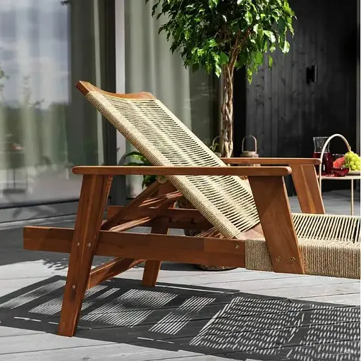 Садовый шезлонг Di Volio Alege из дерева бежевый - фото 4