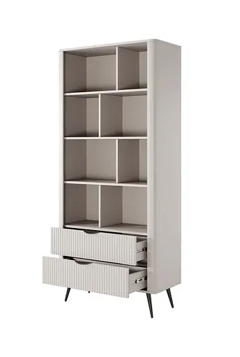 Стеллаж Perfect Home Ланте/Lante 2S с 2 ящиками и черными ножками Беж (PFH-091173) - фото 2