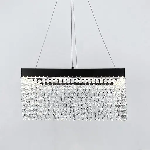 Невероятная хрустальная квадратная люстра с бронзовой обводкой h25 Line.F Диаметр 30см - фото 1