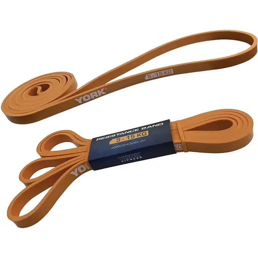 Резинка для фитнеса York Fitness 5-15кг - 2080x13x4,5 мм, оранжевый - фото 5