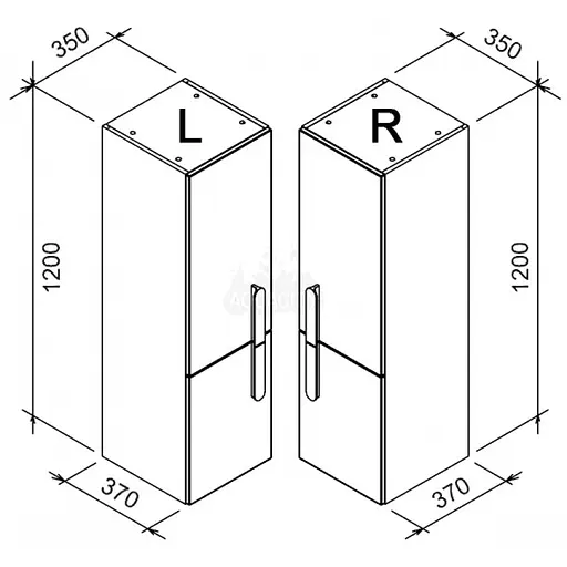 Пенал підвісний Ravak SB 350 Chrome L білий X000000542 - фото 2