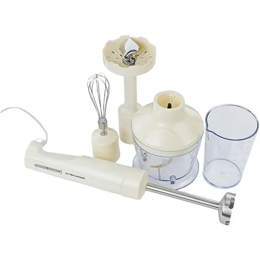 Компактный блендер Grunhelm EBS-819BEP с чашей для смузи и супов 800 Вт Белый - фото 1