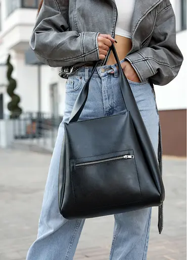 Женская сумка Sambag HOBO BLISS Черная 34 х 31 х 12 см (53453070) - фото 9