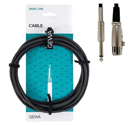 Мікрофонний аудіо кабель Jack 6.3 mono — XLR Female GEWA Basic Line 3м - фото 2