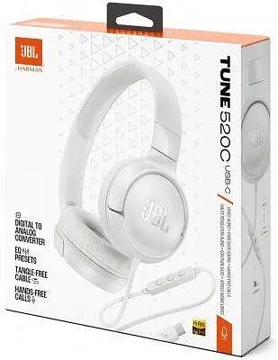 Навушники із мікрофоном JBL Tune 520C USB-C White (JBLT520CWHT) - фото 9