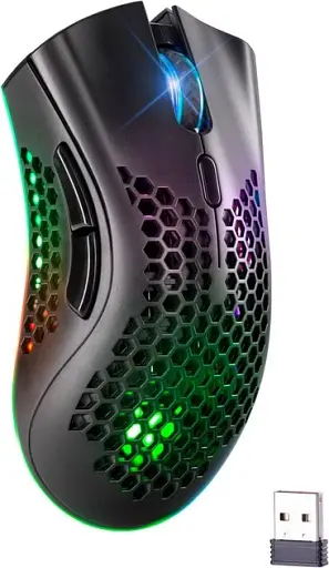 Бездротова Ігрова RGB Миша K-Snake BM600 2.4G з підсвічуванням Чорна  - фото 1