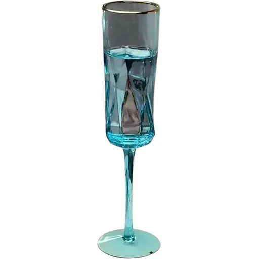 Бокал для шампанского Olens Голубая геометрия 250 мл (OLGS1001-1)