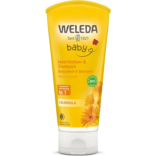Шампунь-гель для волос и тела Weleda Календула, 200 мл (009651DE)