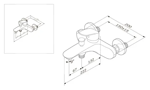 Смеситель для ванны AM.PM Like F8010000 Хром - фото 2