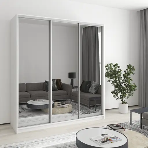 Шкаф-купе трехдверный MebelStar Комбо AL 3 Зеркала 190x60x240 см Аляска белый (MBS-1774)