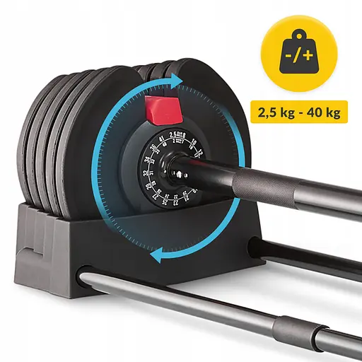 Набор штанга и гантели с регулируемым весом 4FIZJO 2 в 1 Premium 2.5-40 кг (P-5905973401975) - фото 5