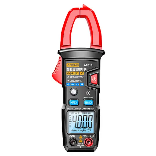 Токовые клещи Aneng AT619 Измерение: V (AC/DC) A (AC) Ω, C, Hz (NCV, True RMS) - фото 2