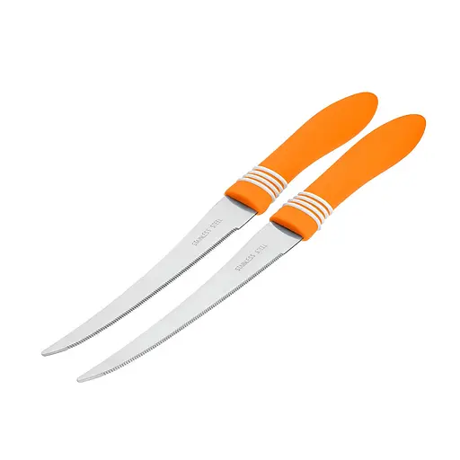 Набір ножів кухонних, 2 шт., для томатів та м'яких овочів, Kitchen Master Помаранчевий 87708 - фото 1
