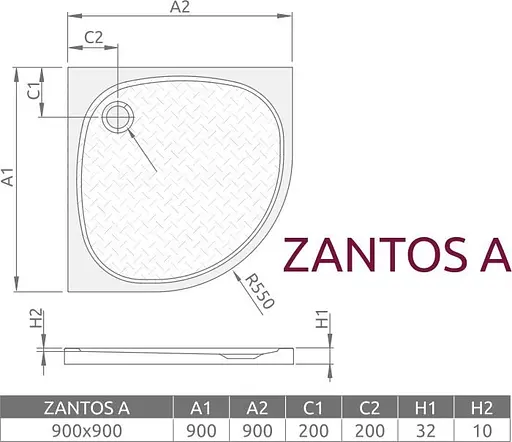 Душовий піддон Radaway Zantos A 90 x 90 M3ZNA9090-06 - фото 3
