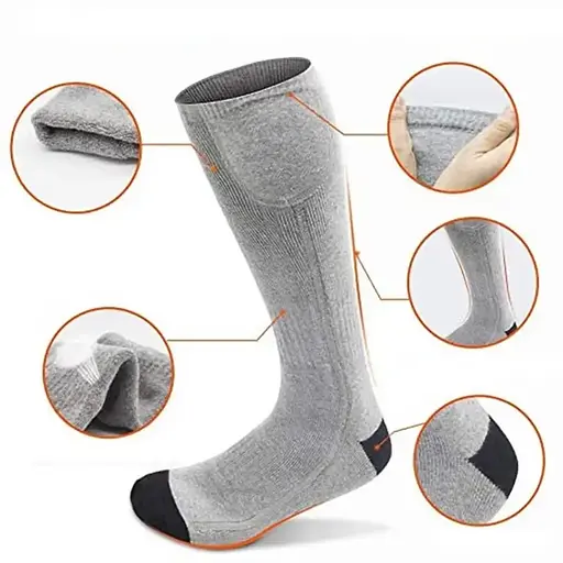 Носки с подогревом ZBHSWZ03 с блоком питания 4000mAh 38-44р. (Серые) - фото 7