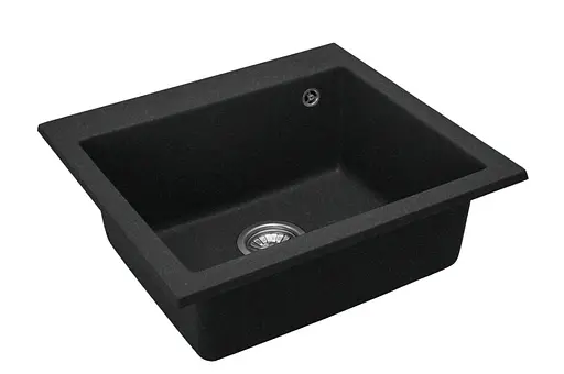Гранітна кухонна мийка Rea West XL black matt ZLE-00136, Чорний матовий - фото 2