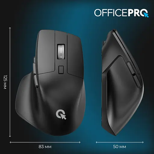 Мышь OfficePro M395B Silent Click Ergonomic Wireless Black [144321] - фото 15