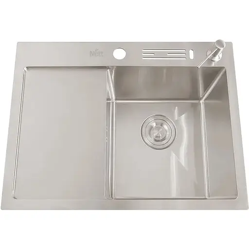 Накладна кухонна мийка Nett NS-6045(L) з лівим крилом