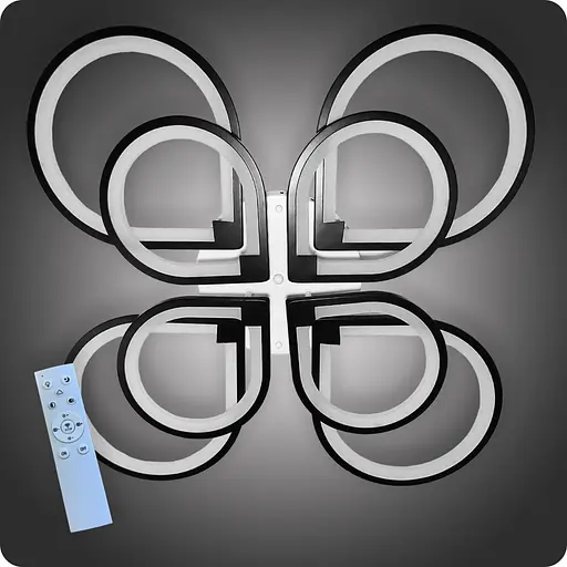 Люстра світлодіодна 517 Light 3color з пультом 264Вт Чорний (01259) - фото 2