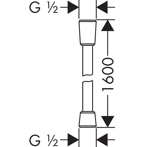 Шланг для душа Hansgrohe Isiflex 1.6 м 28276340, Шлифованный черный хром - фото 2