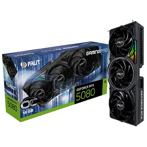 Видеокарта GF RTX 5080 16GB GDDR7 GamingPro OC Palit (NE75080S19T2-GB2031A) - фото 1