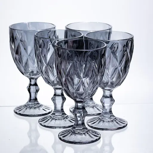 Набор стаканов Fractal 6 штук по 300 мл HP-19-269 для напитков коктейлей шампанского прозрачный Yiwu HP-19-269 - фото 1