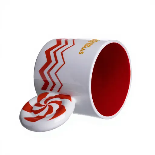 Чашка порцелянова новорічна Marry Christmas 350 мл Білий з червоним Yiwu FM-CS-51WR - фото 4