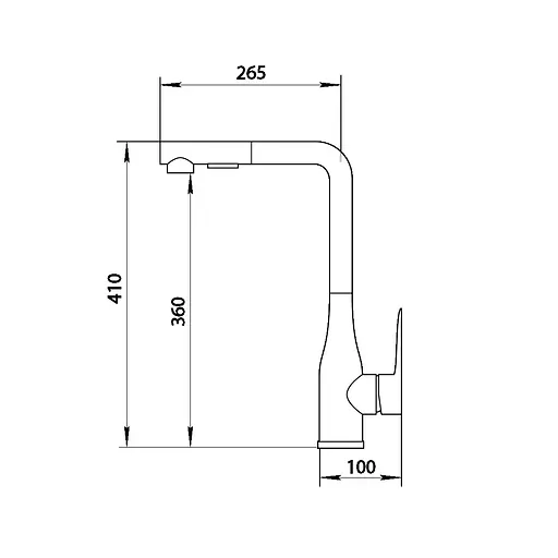 Cмеситель для кухни с выдвижным изливом нержавеющий Nett WSB-33 Нержавеющая сталь - фото 3