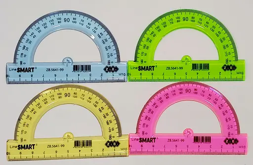 Транспортир 100 мм, тонированный, SMART Line ZB.5641-99 ZiBi (4823078930255) голубой - фото 2