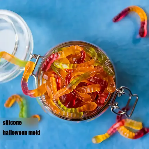 Силиконовая форма для приготовления жевательного мармелада в виде червячков на 6 червяков, Kitchen Master Бирюзовый 87326 - фото 8