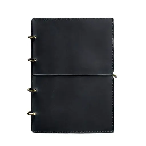 Шкіряний блокнот А4 на кільцях (Софт-бук) 9.0 в м'якій обкладинці синій Crazy Horse - фото 8