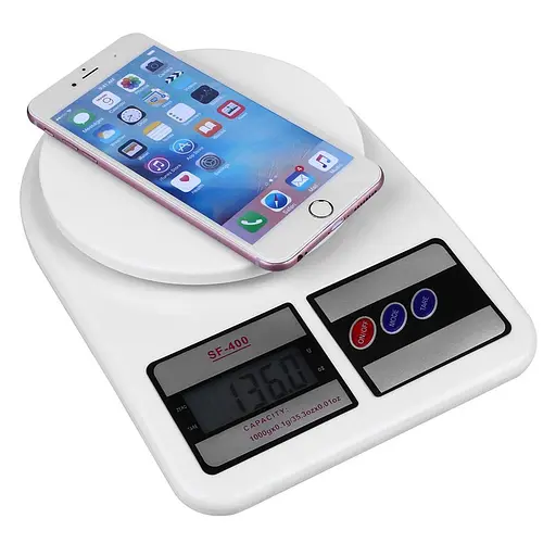 Кухонні електронні ваги SF-400 до 10 кг з тарокомпенсацією, Kitchen Master Білий 81742 - фото 3