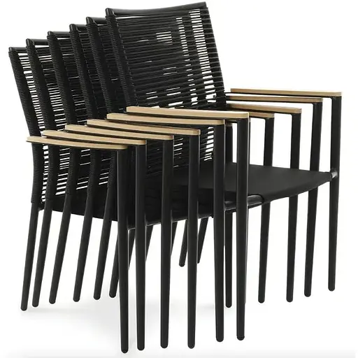 Комплект садовой мебели Di Volio Breno 6+1 черный/бежевый - фото 10