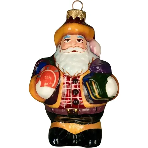 Ялинкова прикраса Різдвяні історії Санта з подарунками скло (4820001045475)