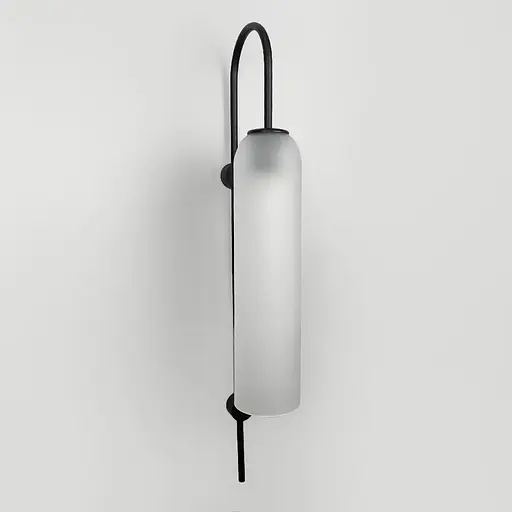 Настінний дизайнерський світильник-репліка Line F у чорному корпусі Арт. W 101/1 BK+WT - фото 1