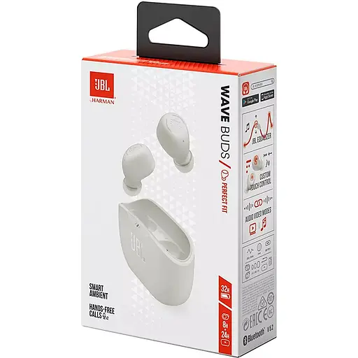 Наушники TWS JBL Wave Buds White (JBLWBUDSWHT) - фото 3