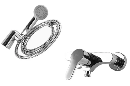 Змішувач для душу TRES BM-TRES 139167 одноважільний з ручним душем і шлангом для ванної кімнати