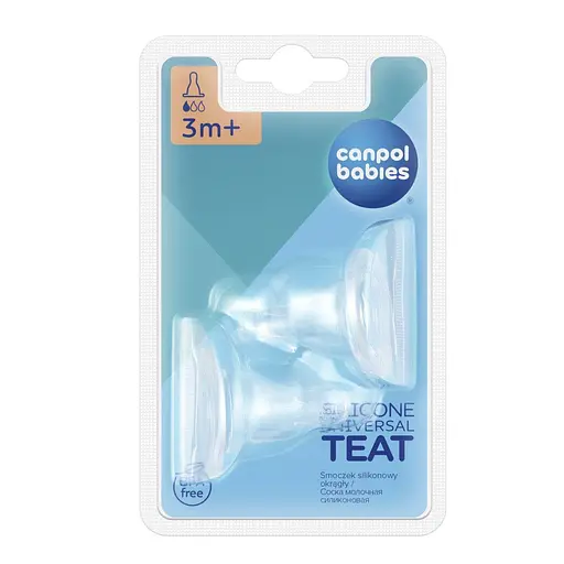 Набір сосок силіконових круглих Canpol 3-х позиційних 2 шт - фото 1