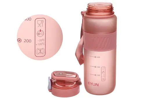 Пляшка для води спортивна Laprida WDH з носиком матова 800 мл рожева (67-5312) - фото 3