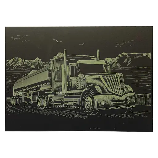 Гравюра А4 "Грузовик" Danko Toys ГрА4-2з эконом вариант в пакете 29,7х21 см - фото 1