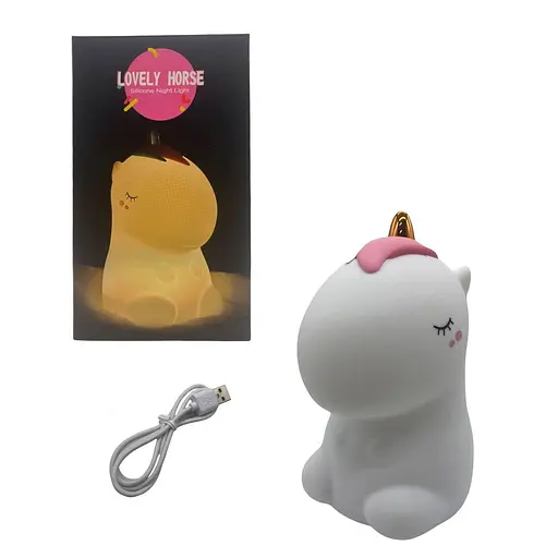 Силиконовый ночник LJC-132-005580 аккумуляторный LED светильник Единорог - фото 2