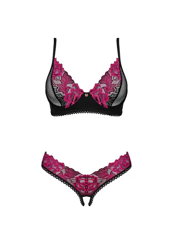 Комплект Obsessive Rosenty otwarty XS/S чорний - фото 6