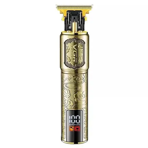 Машинка для стрижки волос V-073 аккумуляторный беспроводной триммер для бороды и усов 4 насадки 5 Вт Бронза - фото 3