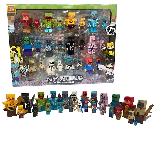 Большой коллекционный набор игровых фигурок «Minecraft», 24 персонажа
