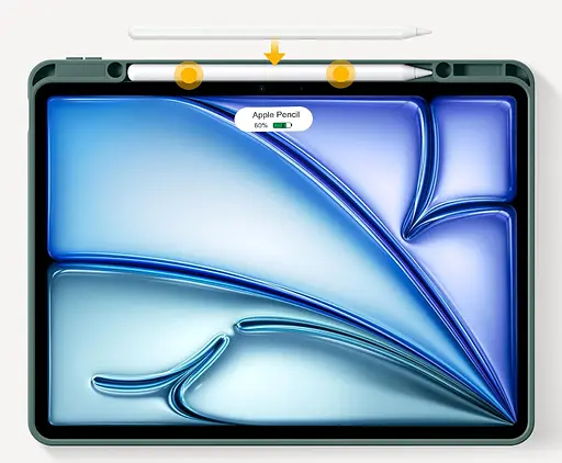 Чехол-книжка DK для Apple iPad Air 13" M2 2024 экокожа/силикон Smart Case cлот cтилус (017899) green - фото 2